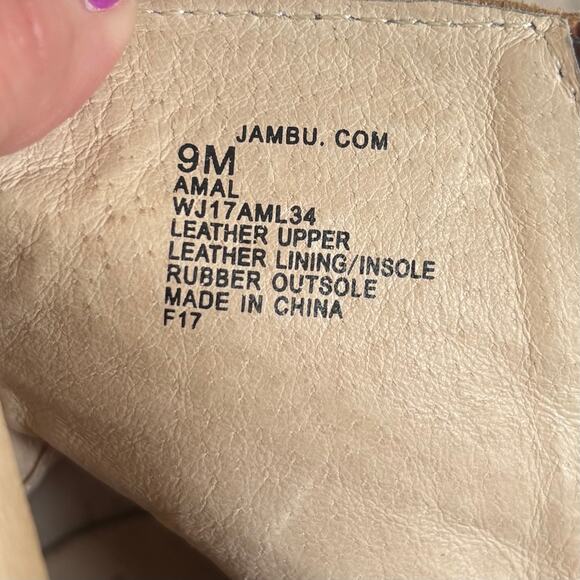 Jambo Amal Ankle Boots Brown Leather Side Zip Metallic Stripe Women’s Size 9 - Picture 7 of 9